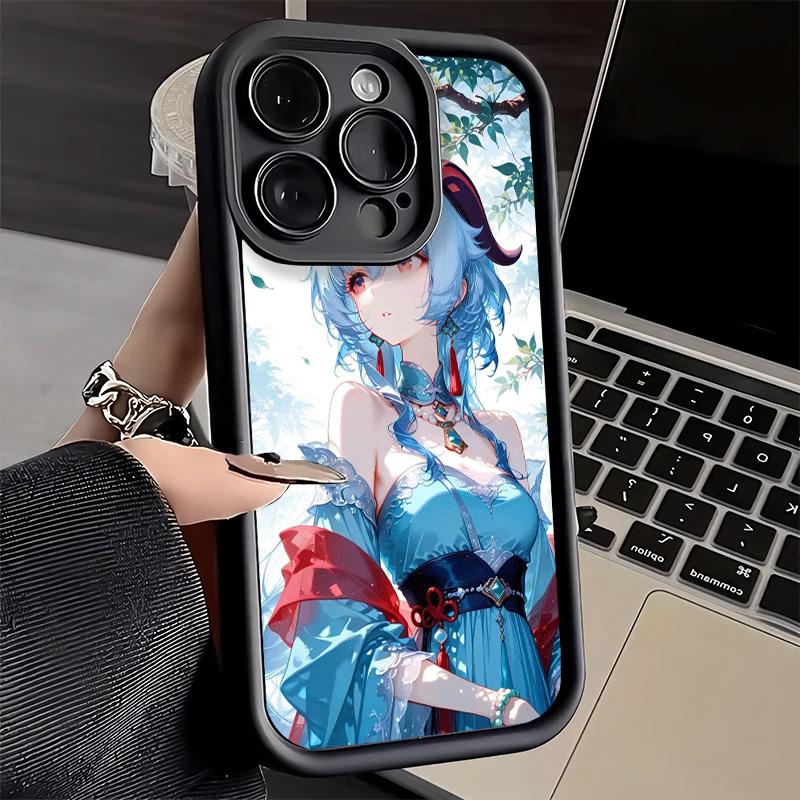Чехол для телефона iPhone 17 Air 16E 15 16 Pro Max Genshin Impact Ganyu Чехол 14 Plus 13 12 Mini Мягкий Силиконовый Fundas