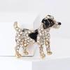 Rhinestone Puppy Brooches for Women Unisex Enamel Animal Pins Dog Lapel Pins Event Party Backpack Decoration Clothes Accessories