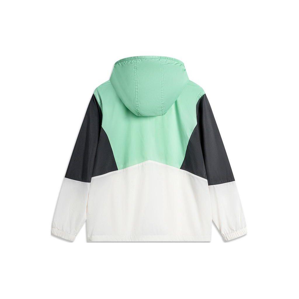 Li-Ning Легкая повседневная солнцезащитная куртка из софтшелла UPF50+ Мужская верхняя одежда Холодно-зеленый молочно-белый AFDU363-4