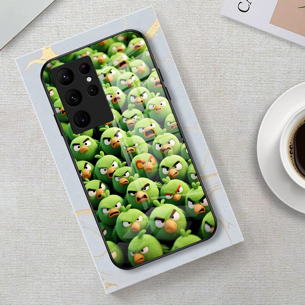 GAME A-Angry Bird Phone Case For Samsung S26 S25 Edge Ultra 23 22 21 20 Ultra Plus S24 Fe Glass Cover