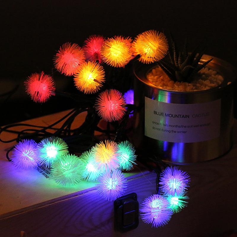 100LED шар для волос на солнечных батареях, гирлянды, уличные водонепроницаемые рождественские украшения, гирлянды, цветные гирлянды для свадебной вечеринки, праздника