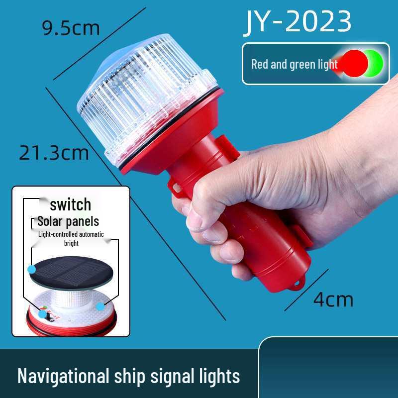 Marine LED Solar-Powered Three-Color Navigation and Warning Light