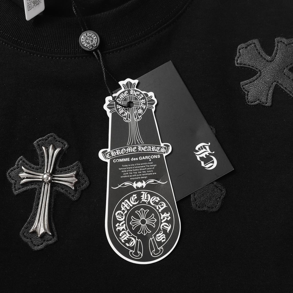 9989 CHROME HEARTS 2025 Летняя новая высококачественная хлопковая футболка с круглым вырезом, свободная, большого размера, для мужчин и женщин, парная футболка