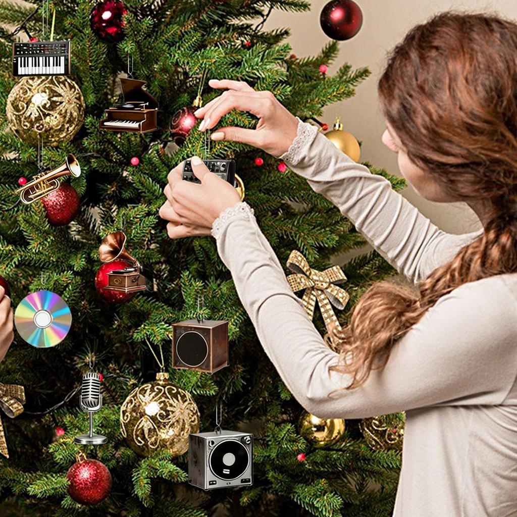 Адвент-календарь для любителя рождественской музыки 24 дня 2D акриловые подвески в виде музыкальных нот украшения для дома украшения для рождественской елки