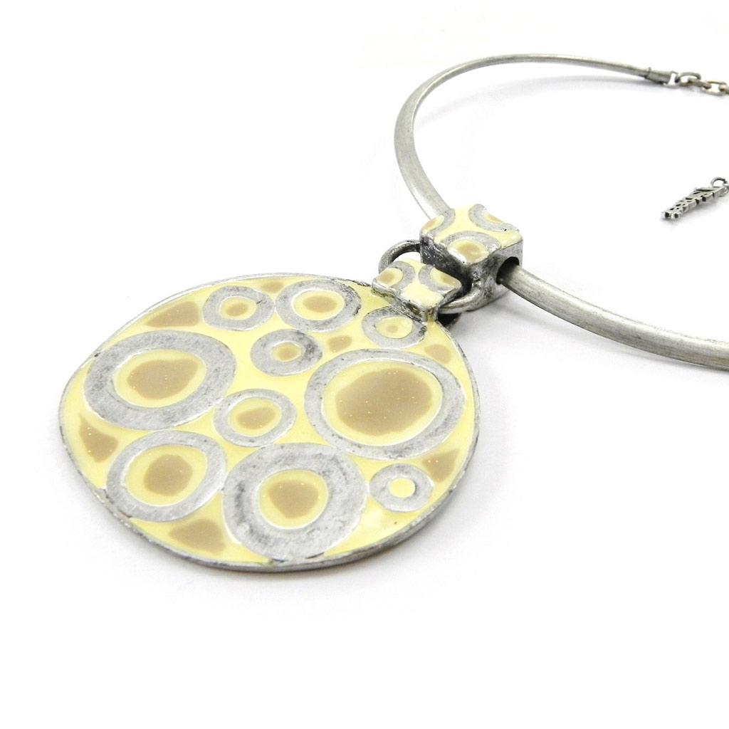 Les Trésors De Lily [E0684] - Beige 'Mimosas' Designer Necklace