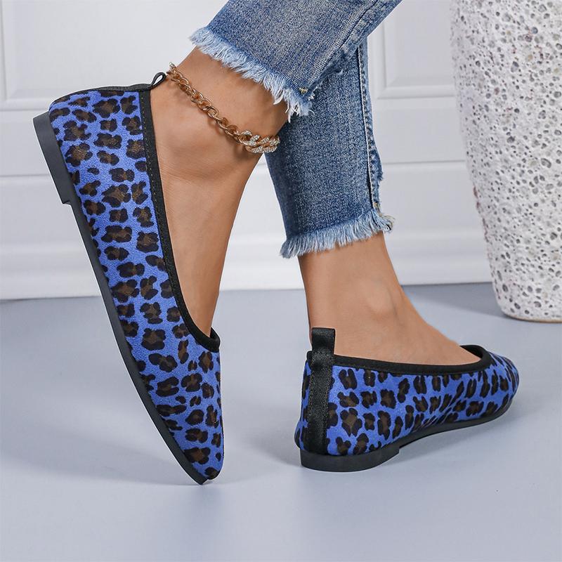 Модные леопардовые женские туфли с острым носком на плоской подошве, туфли-лоферы, модная повседневная обувь на осень 2024 года, новые прогулочные туфли, удобные женские туфли