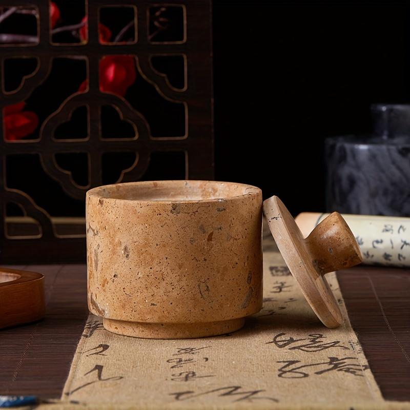 Трансграничная натуральный мрамор банка для соли и специй круглая с крышкой кухонный контейнер для приправ для тмина перца
