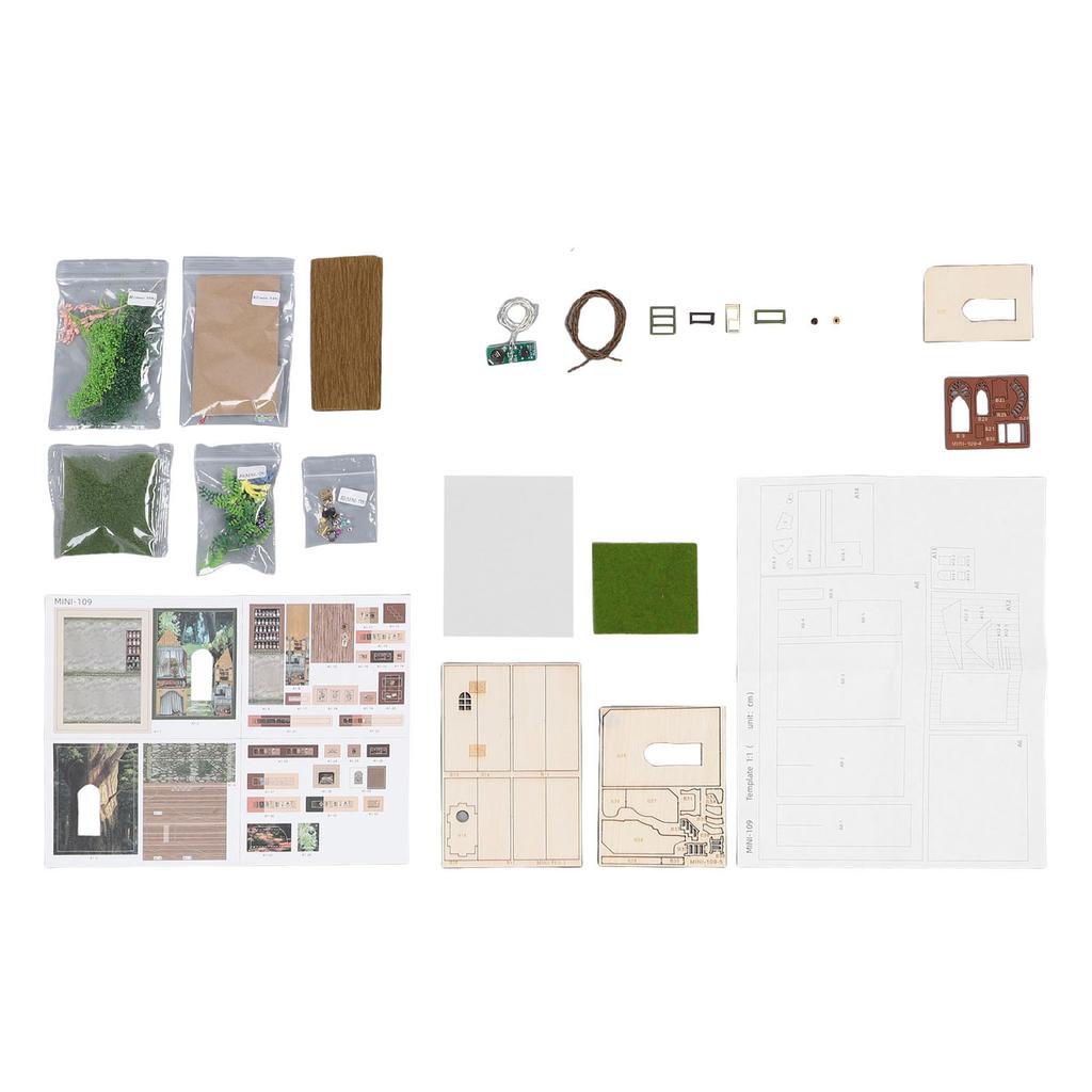 Набор для сборки дома своими руками со светодиодной лентой, открытый/закрытый, миниатюрный деревянный дом, набор для сборки, настольное украшение