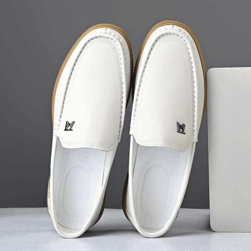 Новая мужская обувь из натуральной кожи, повседневная обувь, осенняя деловая повседневная обувь, уличные удобные лоферы слипоны