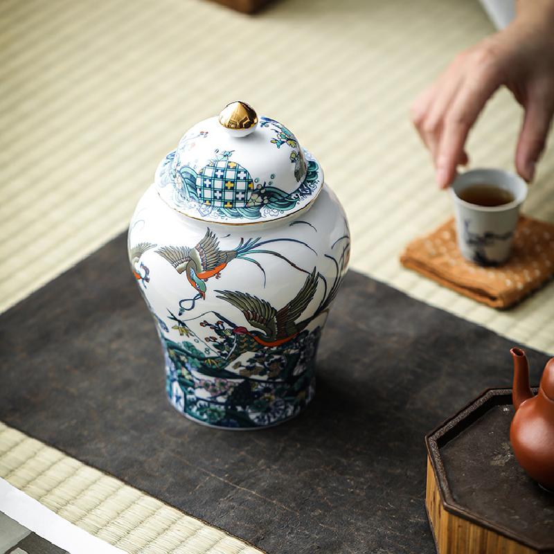 Китайский ретро-чайник, керамический герметичный чайник, домашняя коробка для чая, бутылка для хранения с крышкой, банка для имбиря, аксессуары для украшения чайного стола