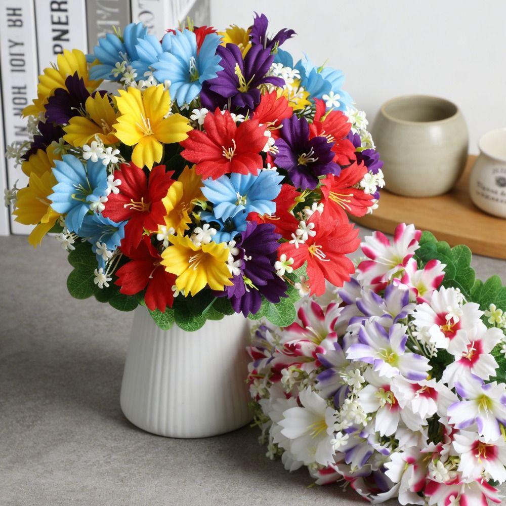 Plastic Realistic Faux Blooms UV Resistant Fake Flower Bouquets Flower Arrangement