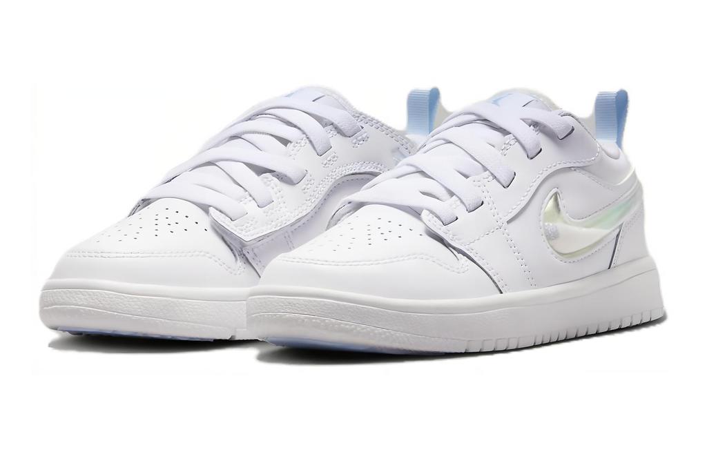 Jordan Air Jordan 1 Устойчивые к истиранию Низкие Детские Скейтбордические Кроссовки Белые Дети Возраст 3 7 Лет FQ9113-100