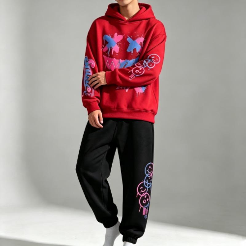 Fashion Letter Happy Day Smile Graffiti Print Kids Hoodie Street Hip Hop Hoody Fashion Hoodies Vintage Boy's Girl Clothes