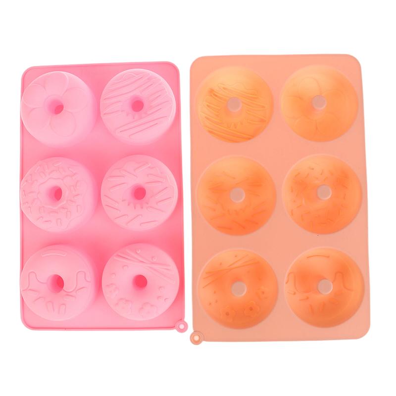 Силиконовая форма для пончиков, 6 полостей, форма для шоколада, кондитерских изделий, хлеба, торта, антипригарная форма для десертов, противень для выпечки своими руками, инструмент для приготовления пончиков