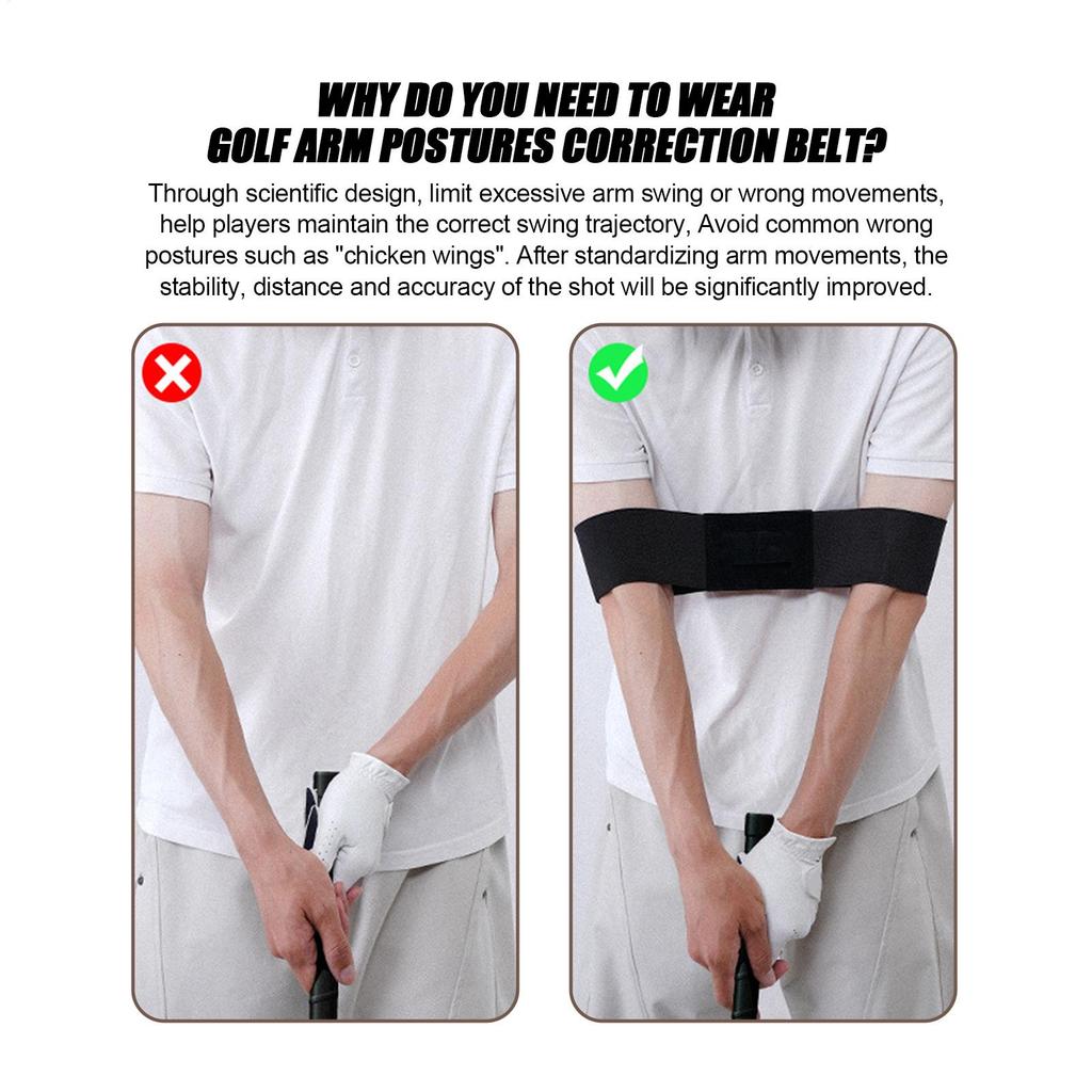 Golf Swing Trainer Postures Corrector Band For Beginners Arm Hand Motion Exercise Tension Elastic Fitness Equipmen