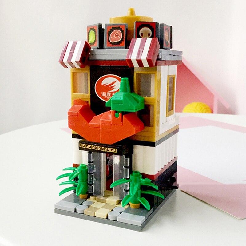 LOZ 1627 городской уличный горшок, продовольственный магазин, ресторан, архитектурная модель, мини-блоки, кирпичи, строительные игрушки без коробки