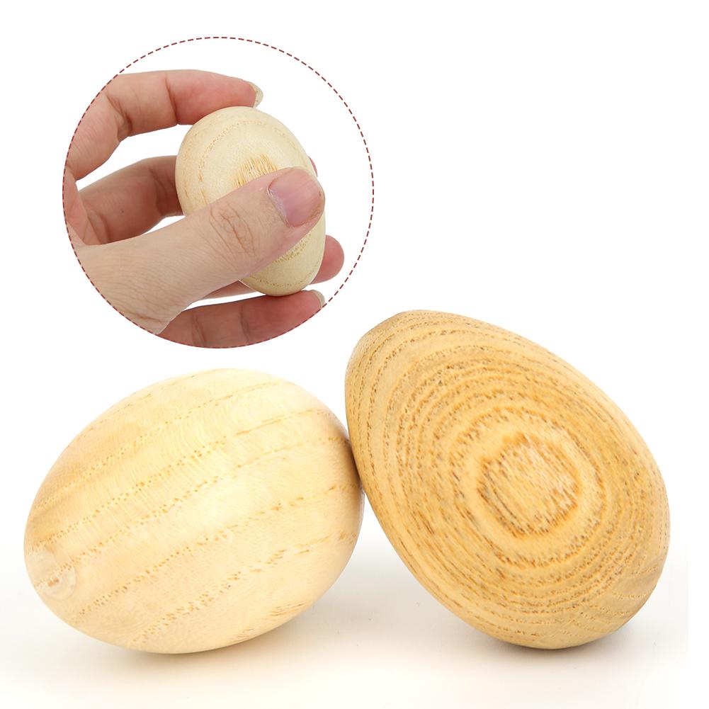 2 шт. Деревянное яйцо детская игрушка музыкальные детские принадлежности удобная ручка герметичное уплотнение равномерный звукSY62