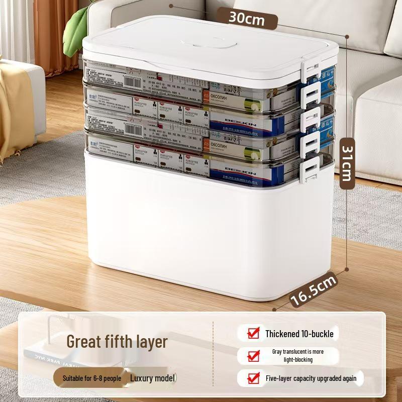 Портативный многослойный ящик для лекарств: Бытовой аварийный набор для хранения первой помощи