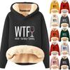 Women's Fashion Hooded Padded Thickened Warm Thanksgiving Printed Loose Pullover Sweatshirt