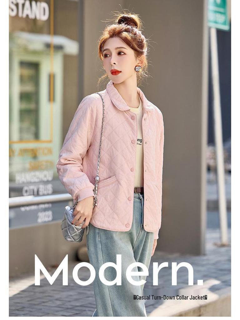 Spring 2025 Women's Lightweight Short Jacket - Stylish, Age-Reducing Solid Color for Middle-Aged Mothers