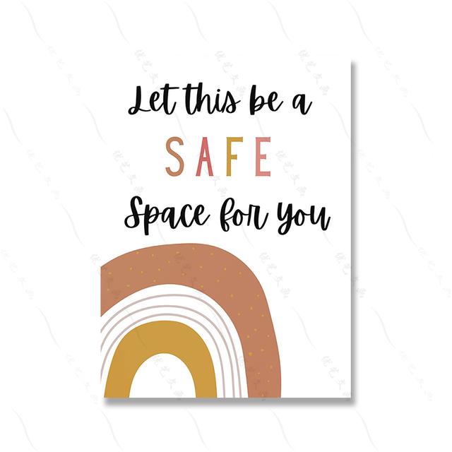 Boho Retro Quote Office Wall Art Therapy Poster Print Motivational Text Canvas Painting Psychology Mural Living Room Decoration