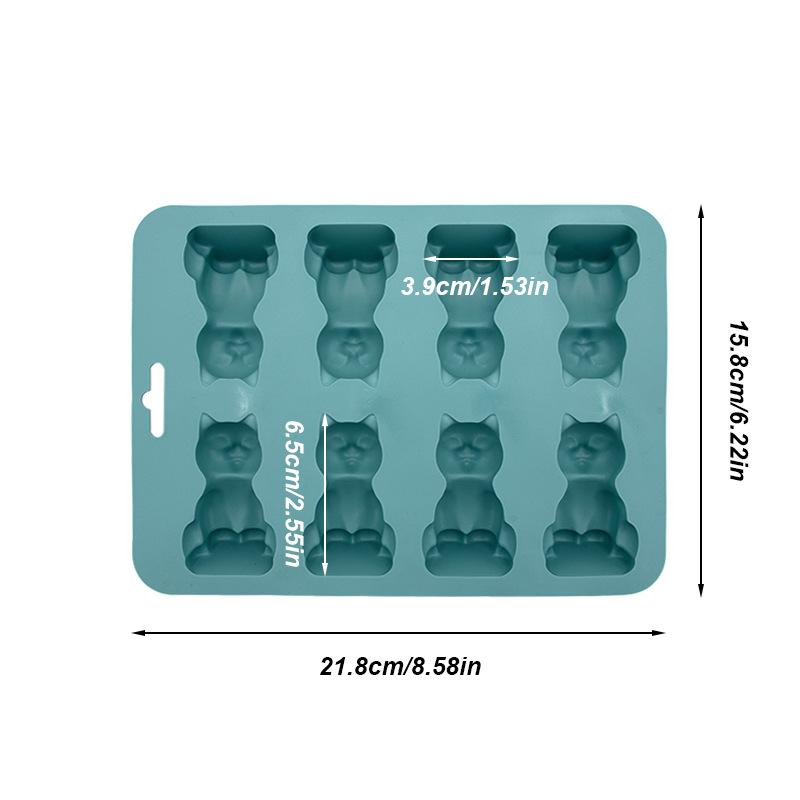 3D Форма для льда в виде кота Легко извлекается Силиконовая машина для ледяного хоккея Подходит для холодных напитков, виски и коктейлей Не содержит бисфенол А