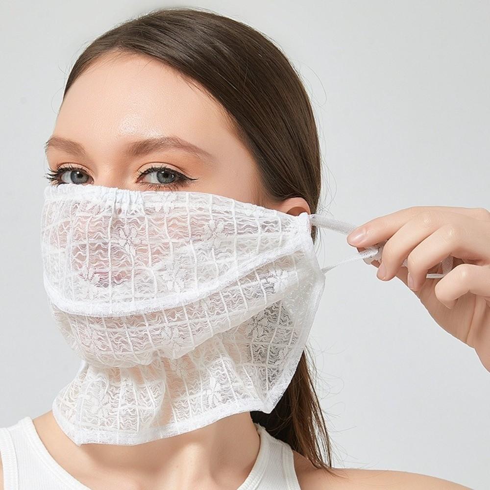 Dustproof Sunscreen Mask Neck Protection Mask Trend Lace Face Cover Summer