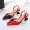 Women Sweet High Quality Pink Comfort European Stylish Bow Tie Square Heel Shoes Lady Classic Beige Summer Party Shoes