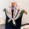 New dachshund print faux silk small square scarf shawl versatile high-end neck scarf bandana wrap