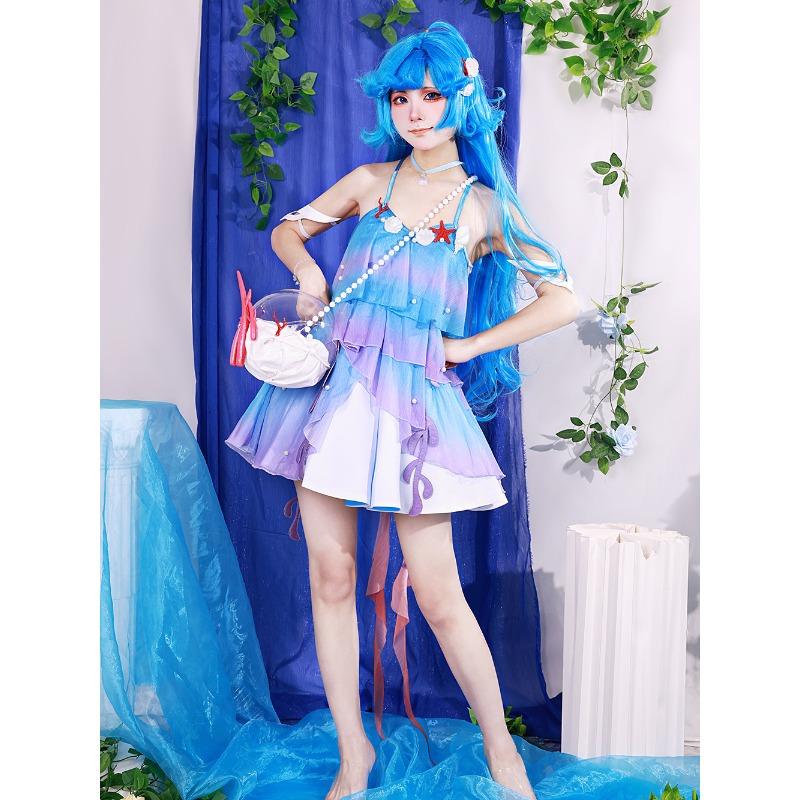 Honor of Kings Doria Cosplay Costume, Mermaid Doria Anime Game Women Full Set