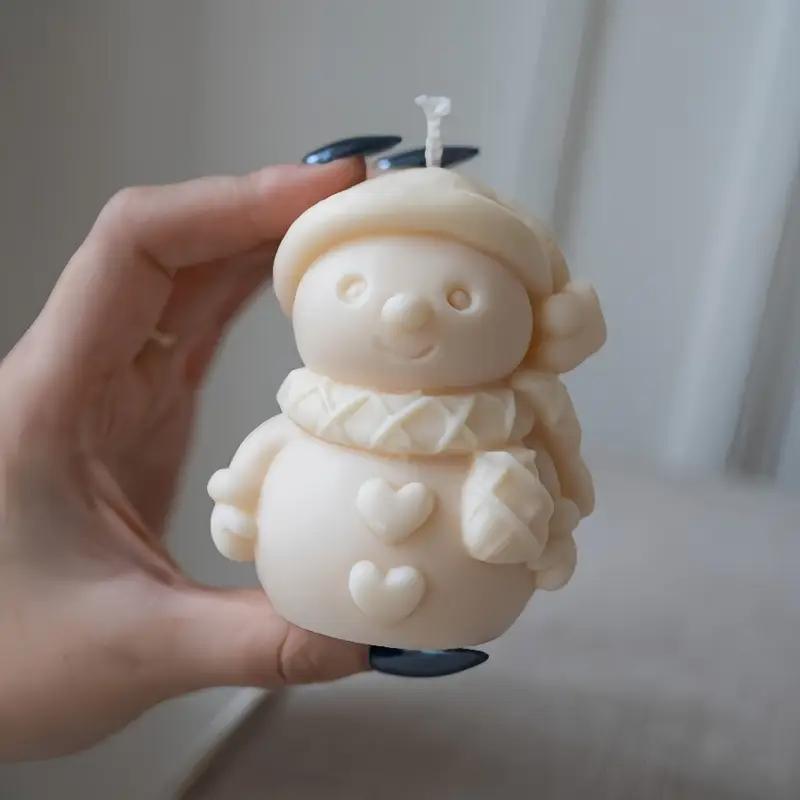 2025 New Christmas Elk Hat Snowman Silicone Candle Mold Handmade Christmas Snowman Aromatherapy Resin Mold DIY Party Gift