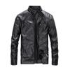 New Men's Leather Fashion Casual Slim Fit Motorcycle Leather Jacket Plus Thin Plush Wash PU Men's Coat