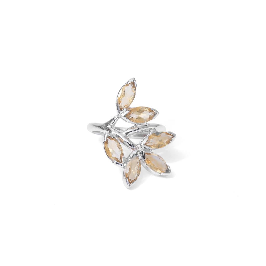 Natural Citrine Ring: Dainty 925 Sterling Silver Jewelry