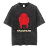 Футболка Radiohead Rock Band Винтажная стираная Оверсайз Уличный стиль Мужская Женская Летняя Хлопковая С коротким рукавом Графическая Y2k Ретро Футболка