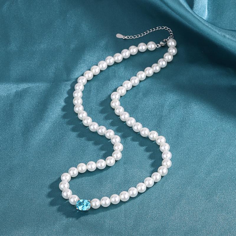 New Fashion Retro Australian Shell Pearl Artificial Color Treasure Mix And Match Necklace Women'S Necklace High Sense