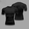 Men Compression Shirt Workout Quick Dry Bleach Print Top Breathable, Sweat Absorbing, Tight Fit Fitness T-Shirt Sweat-Resistant