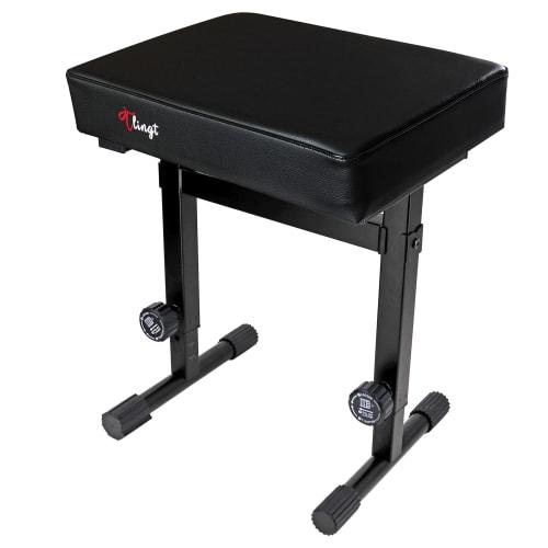Tlingt Piano Bench, Electronic Piano Chair, Keyboard Bench with High-Resilience Cushion, 7 Height Adjustments (46-59cm), 150kg Weight Capacity, Black
