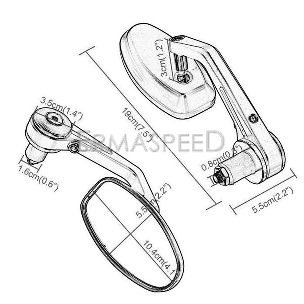 Пара боковых зеркал для мотоцикла, универсальные 7/8 "22 мм, торцевое зеркало на руле, черные зеркала заднего вида для спортивного велосипеда
