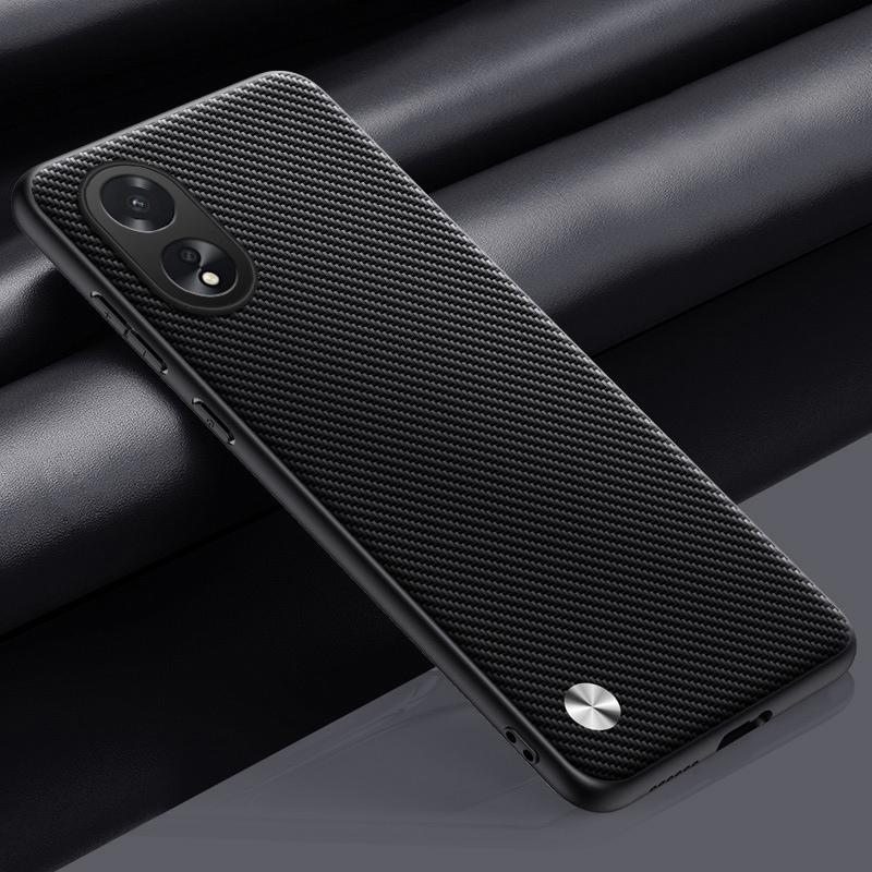 Роскошная матовая задняя крышка из ПУ-кожи для OPPO A38, A58, A78, A98 с силиконовой защитой
