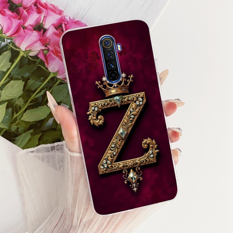 For Realme X2 Pro Case Initial Letter Silicone Protective Soft Back Cover For RealmeX2 XT Case X T OPPOK5 X 2 Pro  Phone Funda