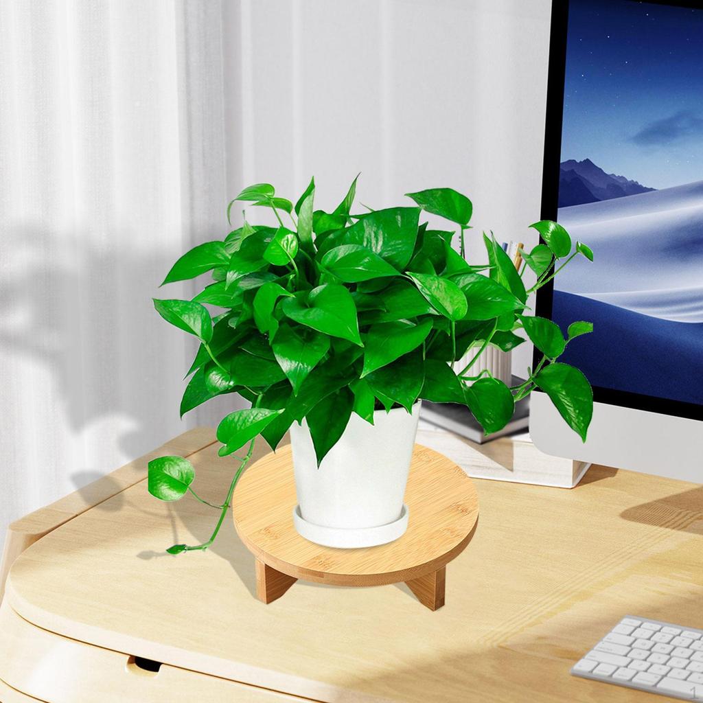 Wooden Planter Stand Desktop Potted Holder Multifunctional Modern Accessories Flower Pot Rack Small