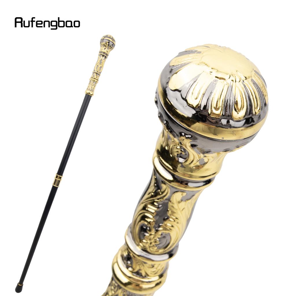 Золотисто-черная роскошная круглая ручка, модная трость для вечеринки, декоративная трость для ходьбы, элегантная трость с ручкой-посохом 93 см