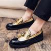 Fashion Trendy New Styles Office Shoesfor Men Casual Breathable Leather Loafers Slip On Versatile and Comfortable Party Tassel Shoes
