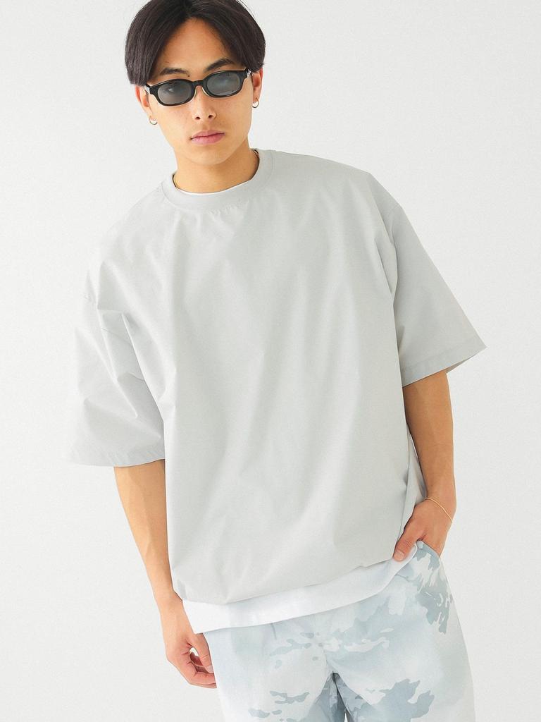Beams S/S TEE Tech Loose T-Shirt, 24SS, Men's, LT.GREY, Medium, 11041314458
