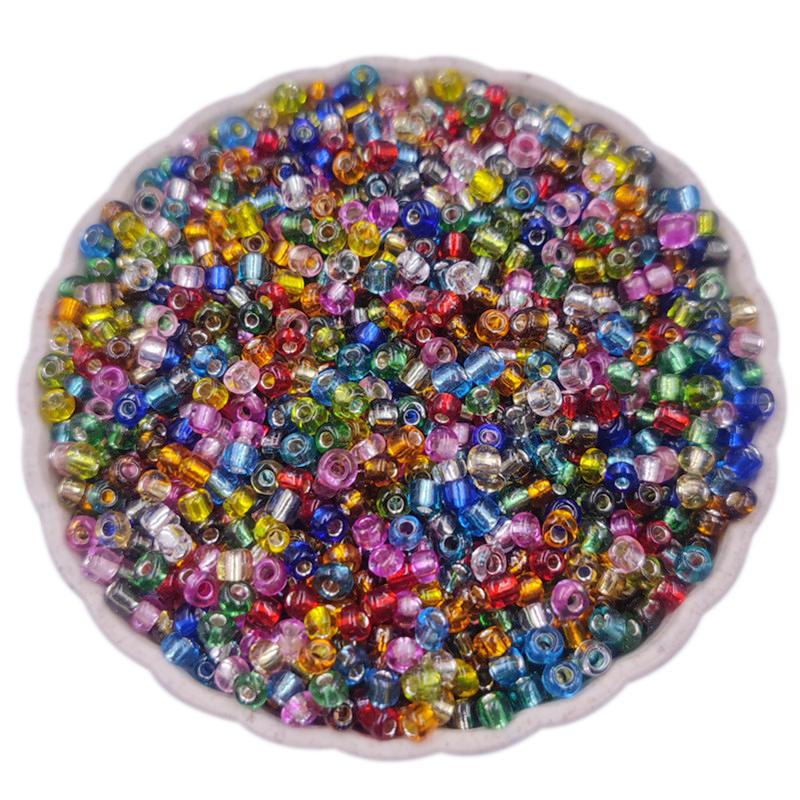 High Quality Silver Plated Seed Glass Beads 3mm 4mm Mini Candy Color Loose Beads DIY Jewelry Making For Necklace Bracelet Pendant