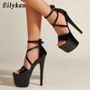 Fashion Eilyken Summer High Heels Platform Women Fashion Sandals Sexy Open Toe Buckle Strap Club Shoes
