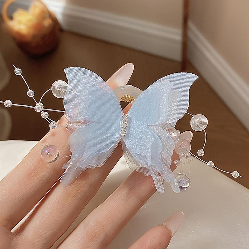 Тюлевая заколка для волос в виде бабочки для женщин и девочек, красочная заколка для волос, боковой зажим, милая милая заколка-бабочка, аксессуары для волос