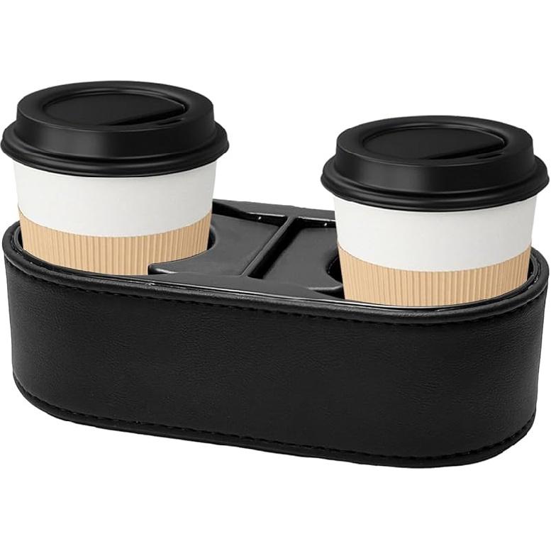 Car Cup Holder, Auto Double Drink Holder Multifunctional Center Console Organizer, 3 x 7 x 2 inches Front Seat Beverage Organizer Interior Cup