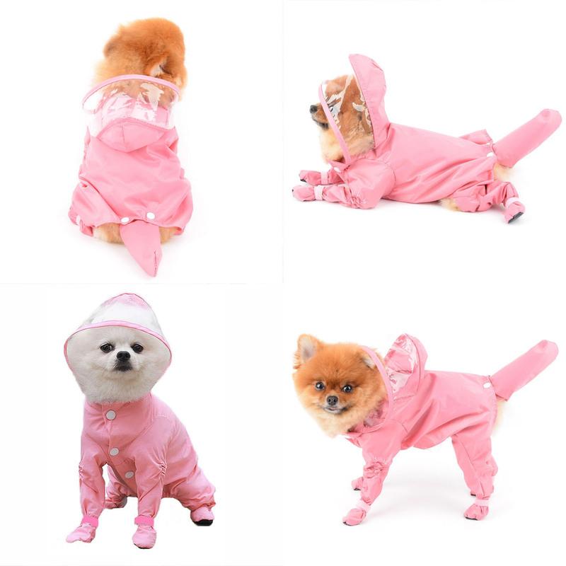 Outdoor Pet Supplies Four-legged One-piece Pet Clothes Whole Body Cat Dog Waterproof Raincoat with Rain Boots