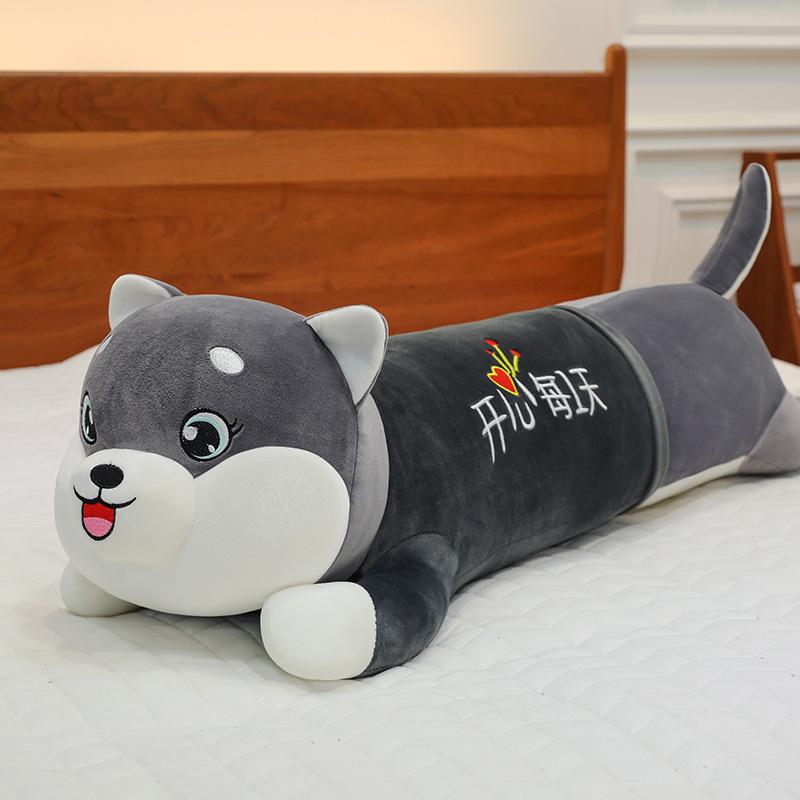 Кукла хаски милая большая плюшевая игрушка лежащая кукла-собака спящая подушка для объятий подарок для девочки на день рождения